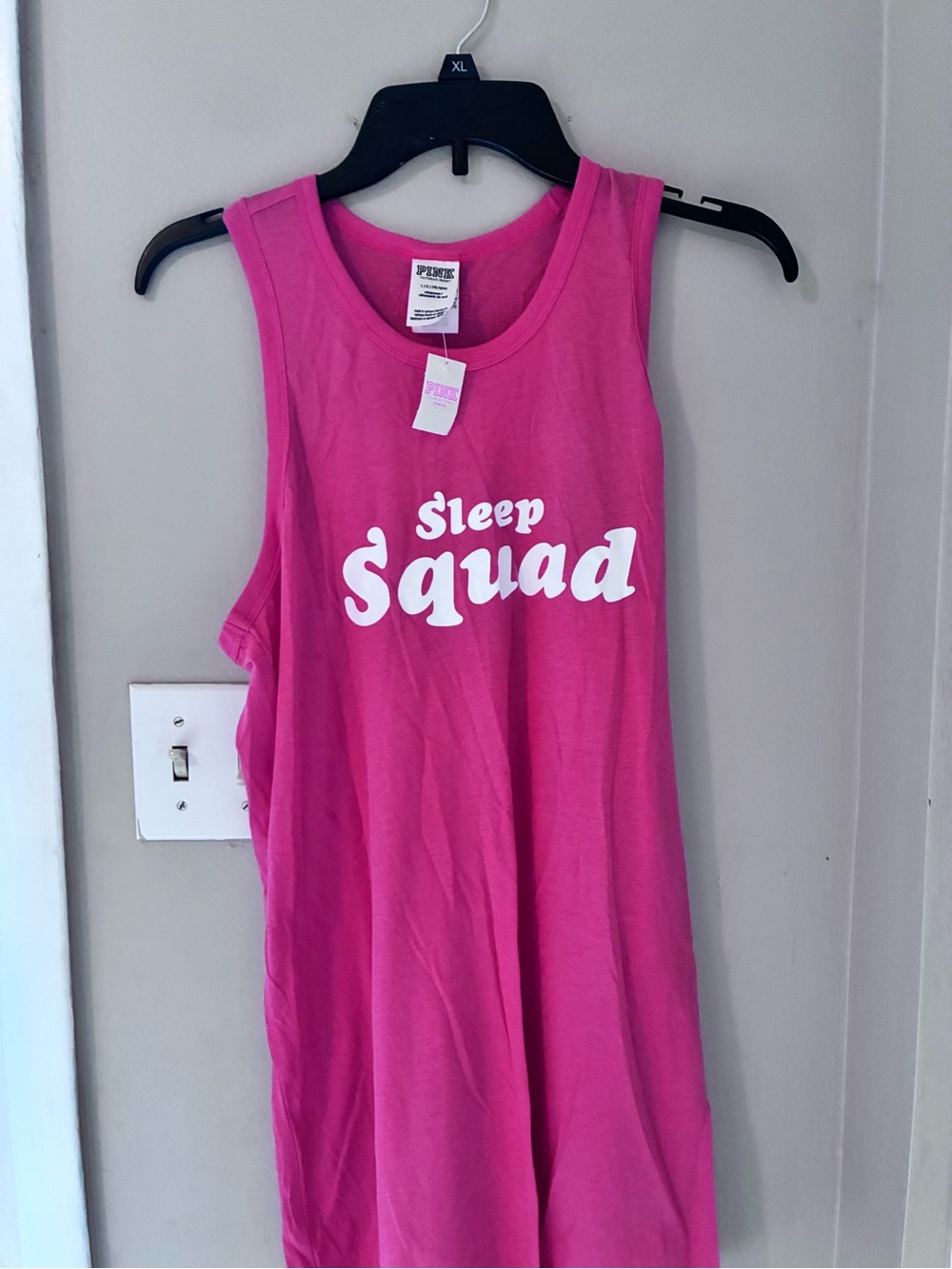 NWT PINK Victoria's Secret Fuchsia "Sleep Squad" Tank Nightdress Large